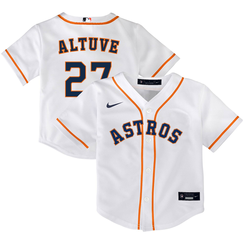 2020 MLB Infant Houston Astros #27 Jose Altuve Nike White Home 2020 Replica Player Jersey 1->houston astros->MLB Jersey